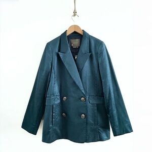 Anthropologie Velvet Blazer / XS / Teal